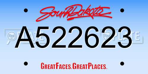 A522623 South Dakota License Plate