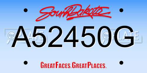 A52450G South Dakota License Plate