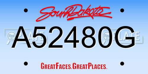 A52480G South Dakota License Plate