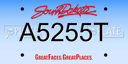 A5255T South Dakota License Plate