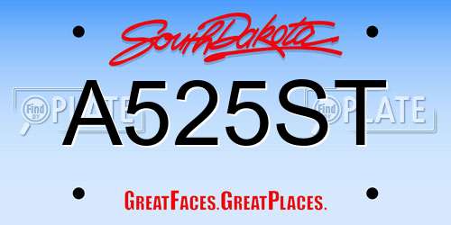 A525ST South Dakota License Plate