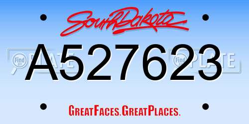 A527623 South Dakota License Plate