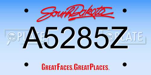 A5285Z South Dakota License Plate