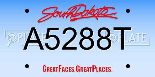 A5288T South Dakota License Plate