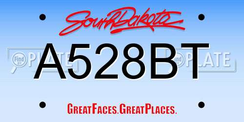 A528BT South Dakota License Plate
