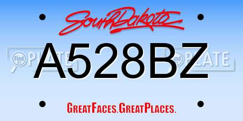 A528BZ South Dakota License Plate