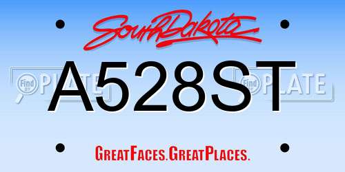 A528ST South Dakota License Plate