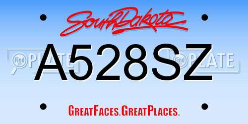 A528SZ South Dakota License Plate