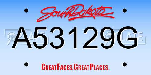 A53129G South Dakota License Plate