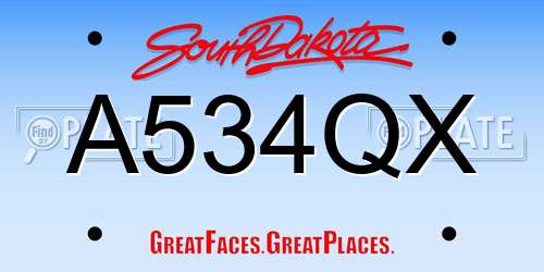 A534QX South Dakota License Plate