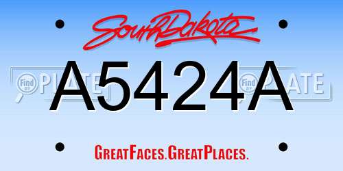 A5424A South Dakota License Plate