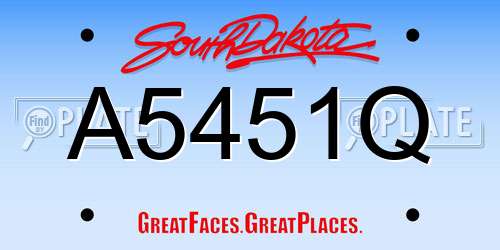 A5451Q South Dakota License Plate