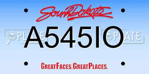 A545IO South Dakota License Plate