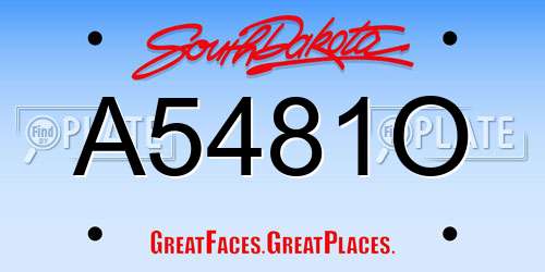 A5481O South Dakota License Plate