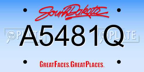 A5481Q South Dakota License Plate
