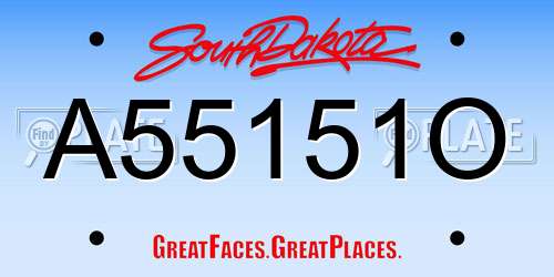 A55151O South Dakota License Plate