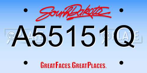 A55151Q South Dakota License Plate