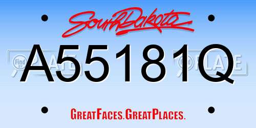A55181Q South Dakota License Plate