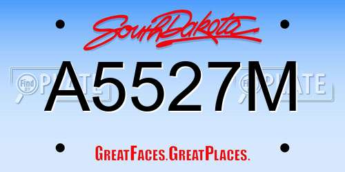 A5527M South Dakota License Plate