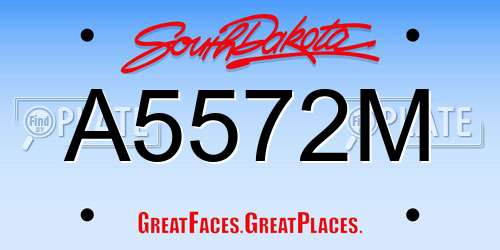 A5572M South Dakota License Plate