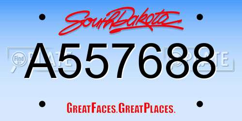 A557688 South Dakota License Plate