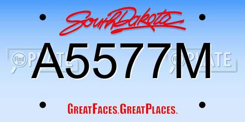 A5577M South Dakota License Plate