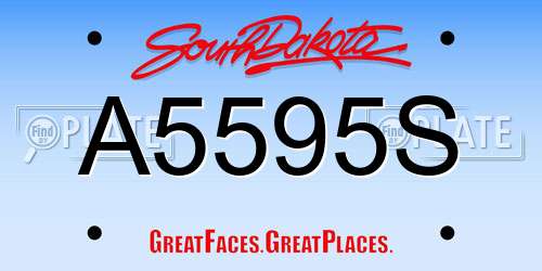 A5595S South Dakota License Plate