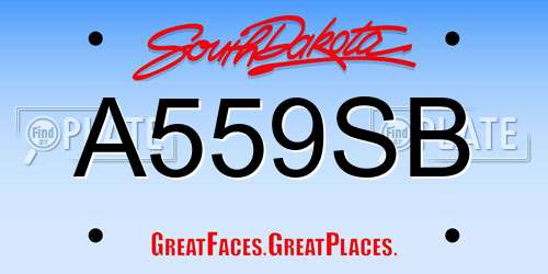 A559SB South Dakota License Plate