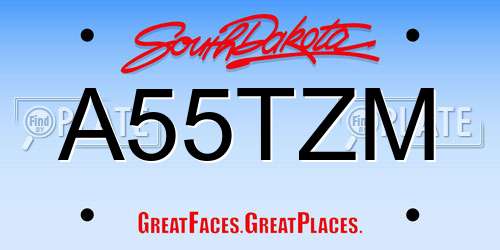 A55TZM South Dakota License Plate