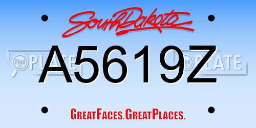 A5619Z South Dakota License Plate