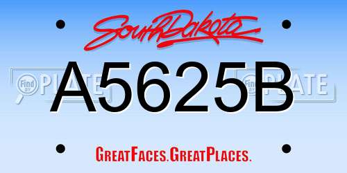 A5625B South Dakota License Plate