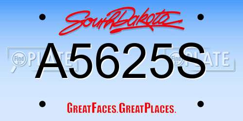 A5625S South Dakota License Plate
