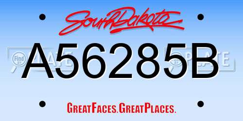A56285B South Dakota License Plate