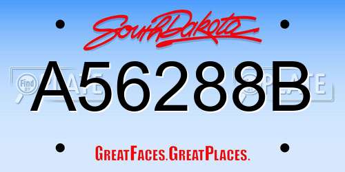 A56288B South Dakota License Plate