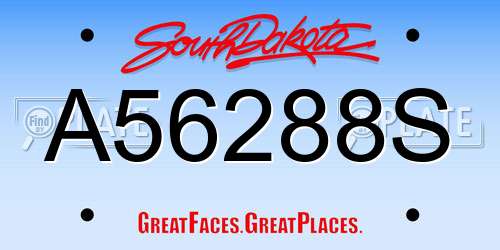 A56288S South Dakota License Plate