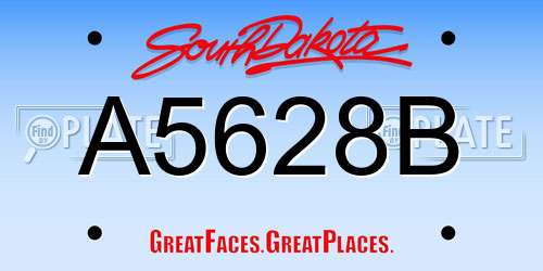 A5628B South Dakota License Plate
