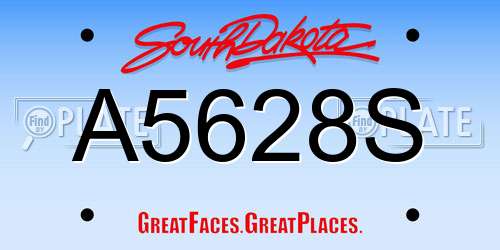 A5628S South Dakota License Plate