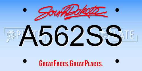 A562SS South Dakota License Plate