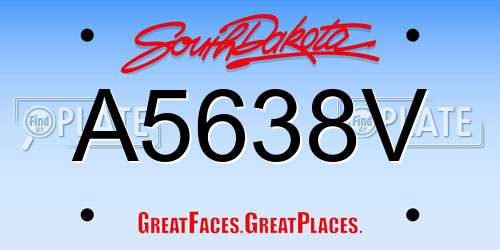 A5638V South Dakota License Plate