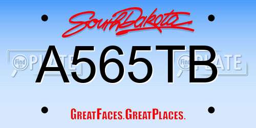 A565TB South Dakota License Plate