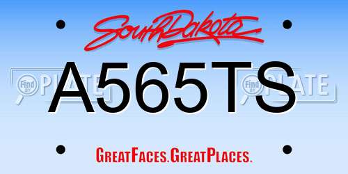 A565TS South Dakota License Plate