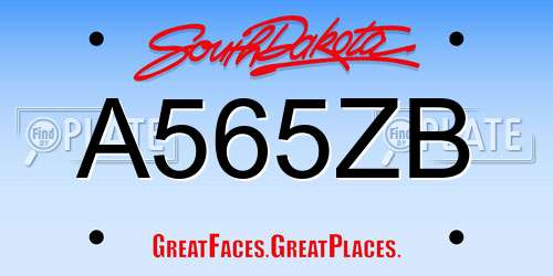 A565ZB South Dakota License Plate