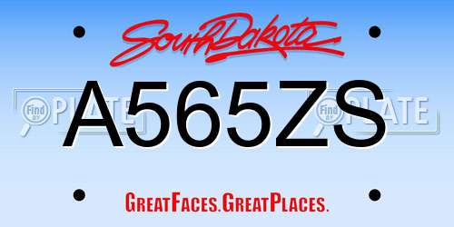 A565ZS South Dakota License Plate