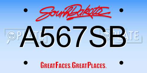 A567SB South Dakota License Plate