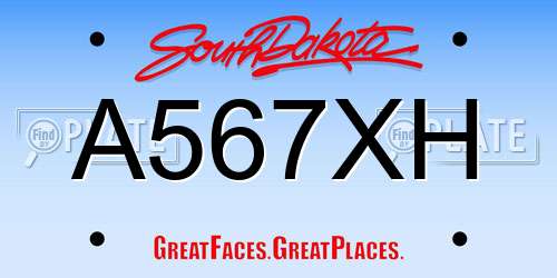 A567XH South Dakota License Plate