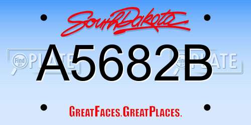 A5682B South Dakota License Plate