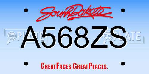 A568ZS South Dakota License Plate