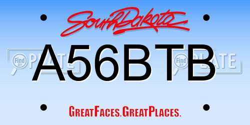 A56BTB South Dakota License Plate