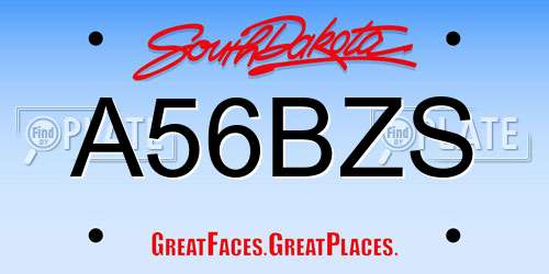 A56BZS South Dakota License Plate