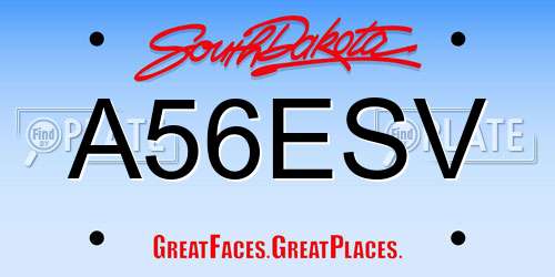 A56ESV South Dakota License Plate